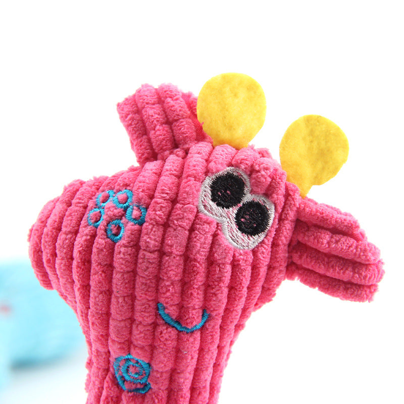 KFX-3148221 Soft Plush Deer Dog Toy with Sound and Corn Grain Texture for Dogs and Cats