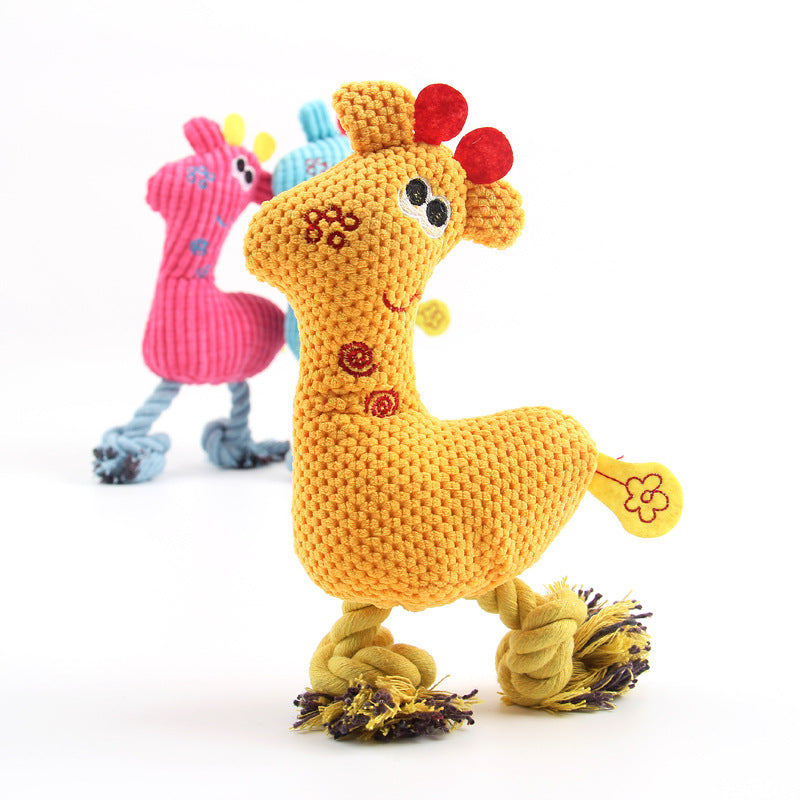 KFX-3148221 Soft Plush Deer Dog Toy with Sound and Corn Grain Texture for Dogs and Cats