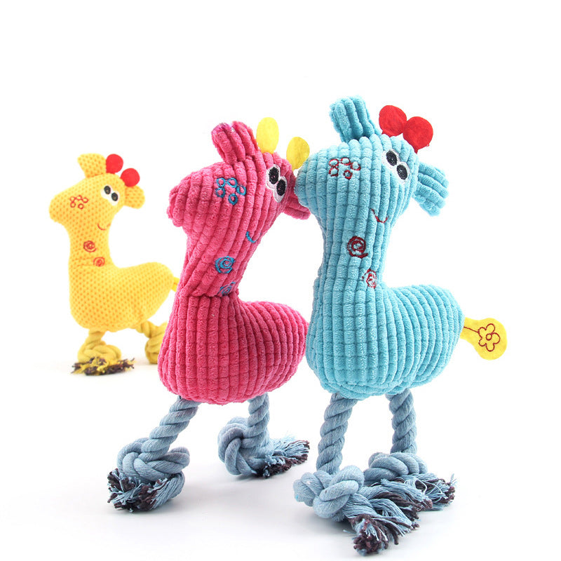 KFX-3148221 Soft Plush Deer Dog Toy with Sound and Corn Grain Texture for Dogs and Cats