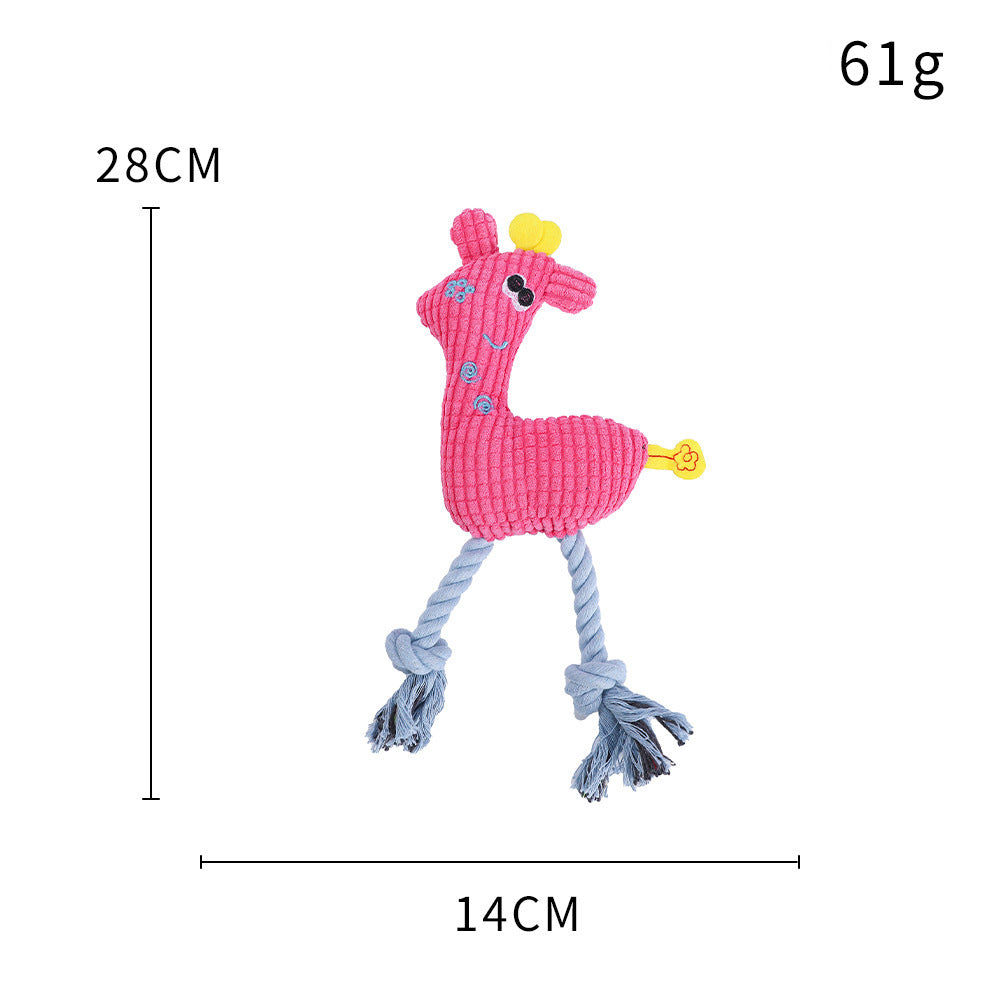 KFX-3148221 Soft Plush Deer Dog Toy with Sound and Corn Grain Texture for Dogs and Cats
