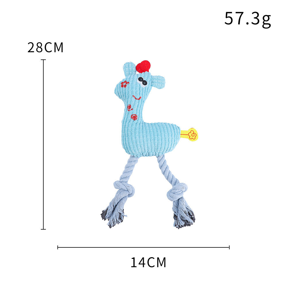 KFX-3148221 Soft Plush Deer Dog Toy with Sound and Corn Grain Texture for Dogs and Cats
