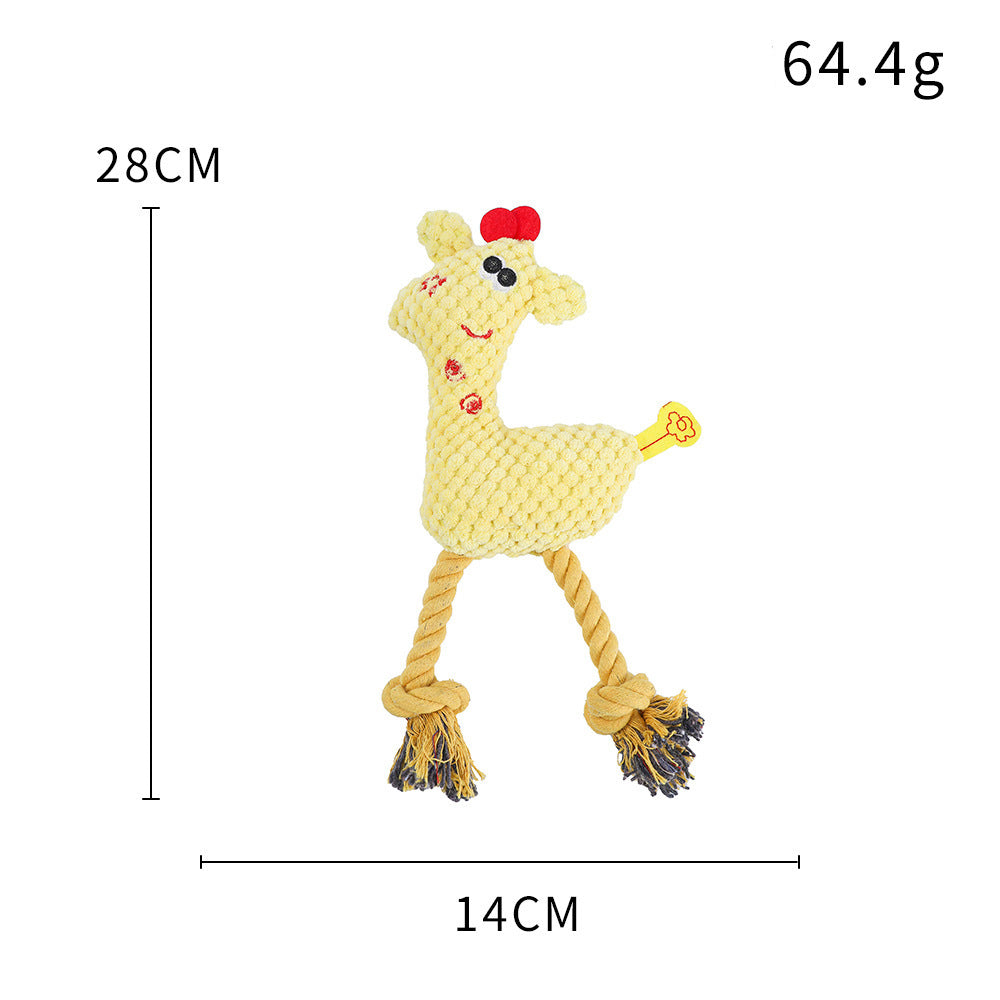 KFX-3148221 Soft Plush Deer Dog Toy with Sound and Corn Grain Texture for Dogs and Cats