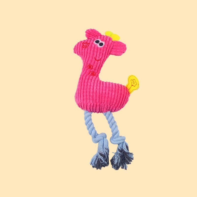 KFX-3148221 Soft Plush Deer Dog Toy with Sound and Corn Grain Texture for Dogs and Cats