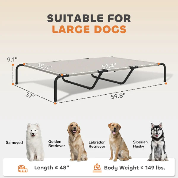 KFX-3148733 Elevated Cooling Pet Cot for Comfortable Outdoor Relaxation