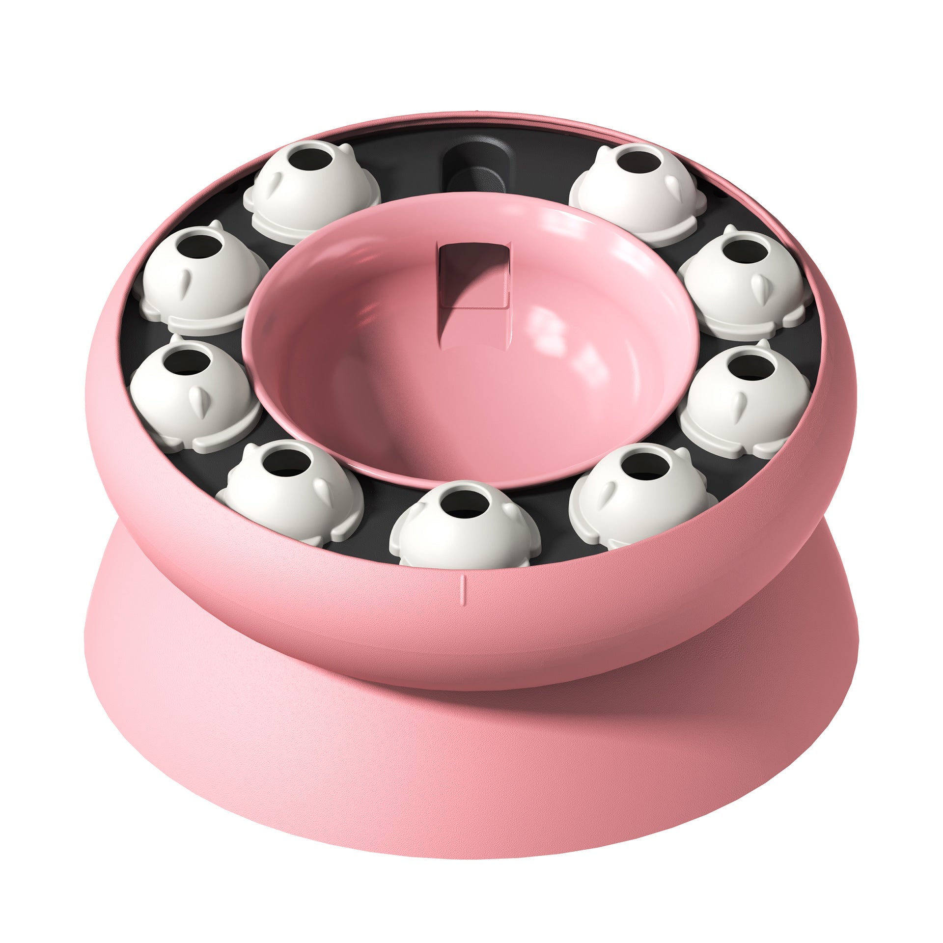KFX-3151549 Elevated Cat Slow Feeder Bowl - Interactive Puzzle for Dry Food and Snacks, Promotes Healthy Eating Habits