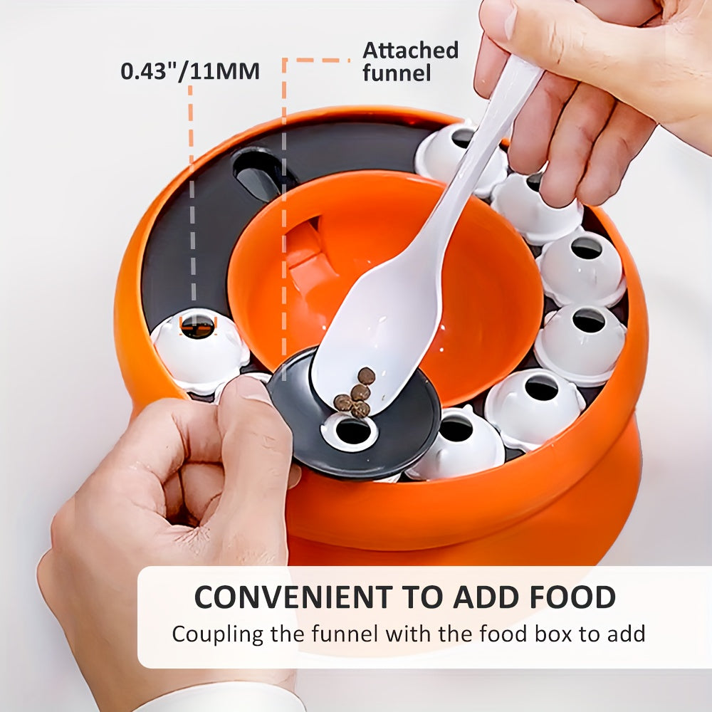 KFX-3151549 Elevated Cat Slow Feeder Bowl - Interactive Puzzle for Dry Food and Snacks, Promotes Healthy Eating Habits