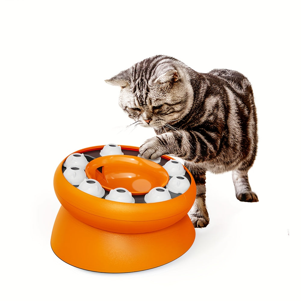 KFX-3151549 Elevated Cat Slow Feeder Bowl - Interactive Puzzle for Dry Food and Snacks, Promotes Healthy Eating Habits
