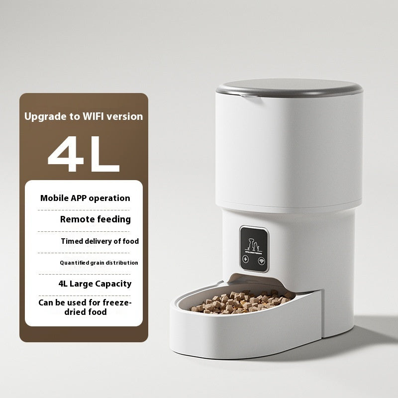 KFX-3152573 Automatic Pet Feeder with 4L Capacity - Smart WIFI and Basic Style Options in White and Black