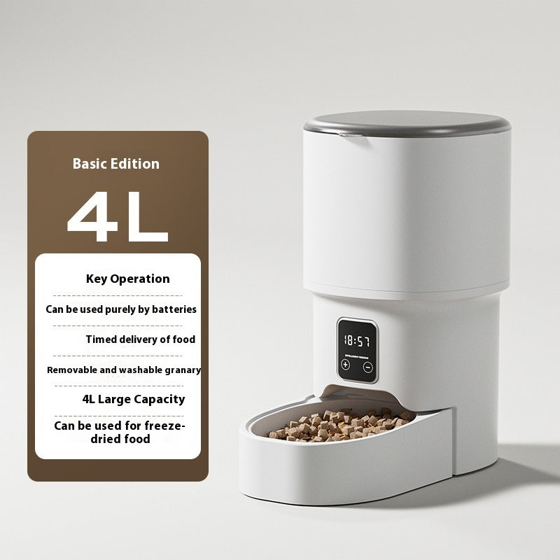 KFX-3152573 Automatic Pet Feeder with 4L Capacity - Smart WIFI and Basic Style Options in White and Black