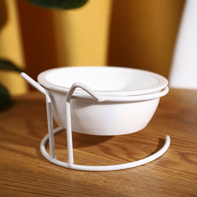 KFX-3152701 Ceramic Cat Food Bowl for Cervical Spine Protection - Automatic Feeding, Single & Double Bowl Options