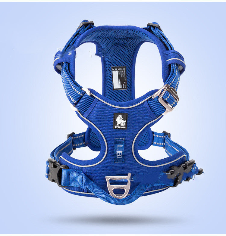 KFX-3155773 Adjustable Nylon Dog Harness with Traction Rope for Small to Large Dogs - Multiple Colors Available