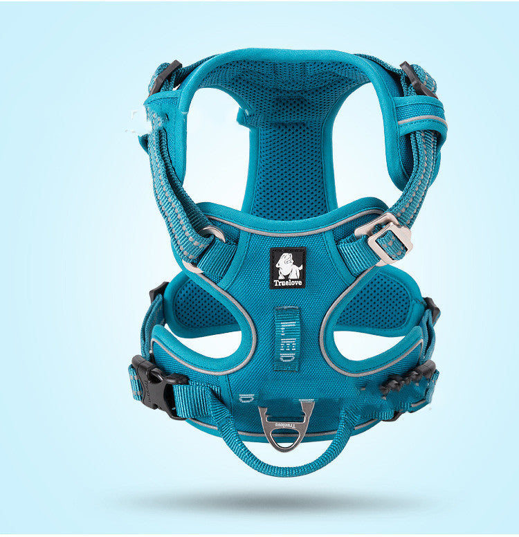 KFX-3155773 Adjustable Nylon Dog Harness with Traction Rope for Small to Large Dogs - Multiple Colors Available