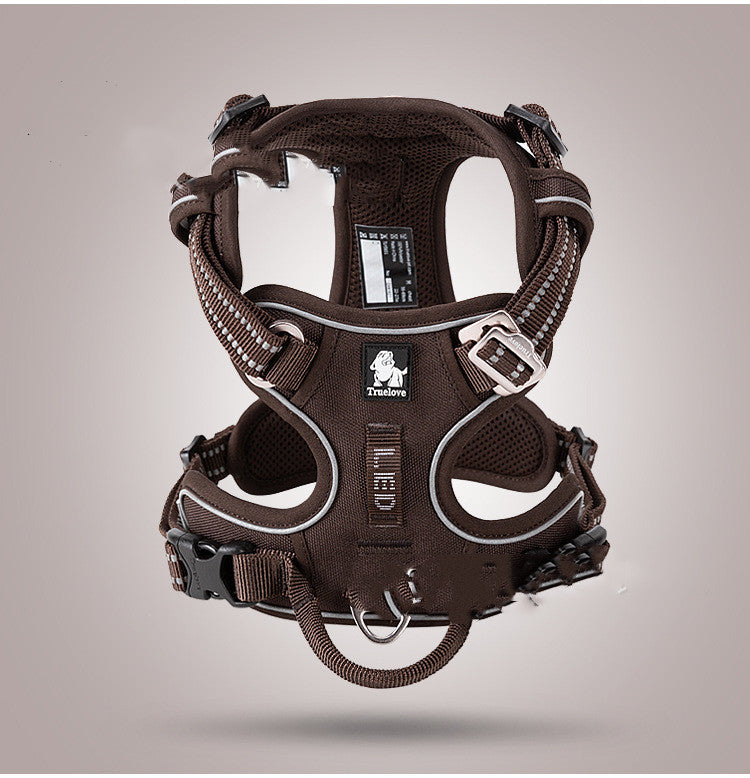 KFX-3155773 Adjustable Nylon Dog Harness with Traction Rope for Small to Large Dogs - Multiple Colors Available