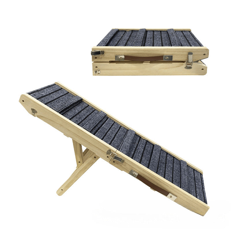 KFX-3157949 Wooden Pet Folding Ladder for Older Dogs - 41.5x30cm, Solid Design