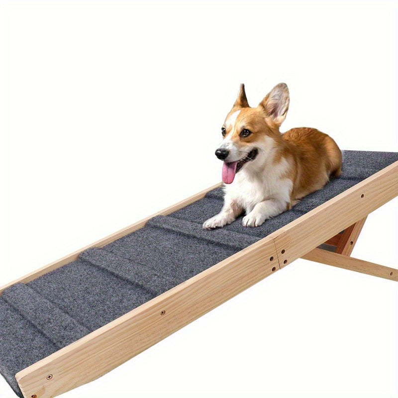 KFX-3157949 Wooden Pet Folding Ladder for Older Dogs - 41.5x30cm, Solid Design
