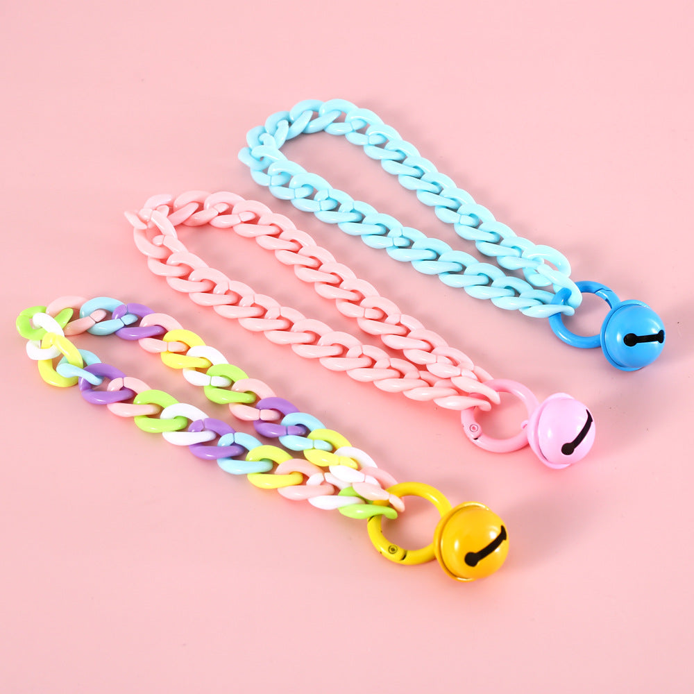 KFX-3158461 Macaron Candy Color Pet Collar for Cats and Dogs - Adjustable Blue, Pink, and Mixed Colors