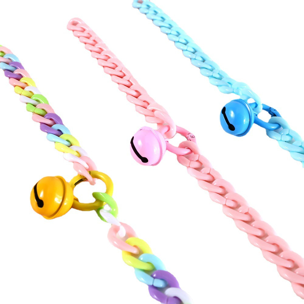KFX-3158461 Macaron Candy Color Pet Collar for Cats and Dogs - Adjustable Blue, Pink, and Mixed Colors