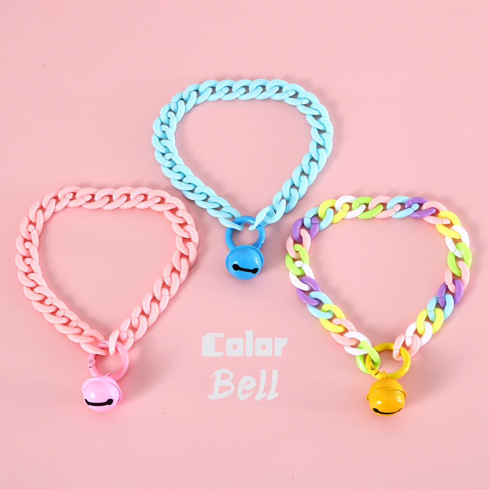 KFX-3158461 Macaron Candy Color Pet Collar for Cats and Dogs - Adjustable Blue, Pink, and Mixed Colors