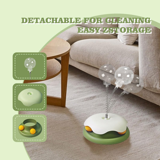 KFX-3159741 Interactive Cat Treat Dispenser Toy with Track Ball for Slow Feeding and Entertainment
