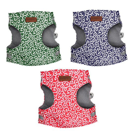 KFX-3161533 Japanese Style Cat Towing Rope Harness - Breathable Polyester Canvas, Sizes XS/S, 3 Colors Available