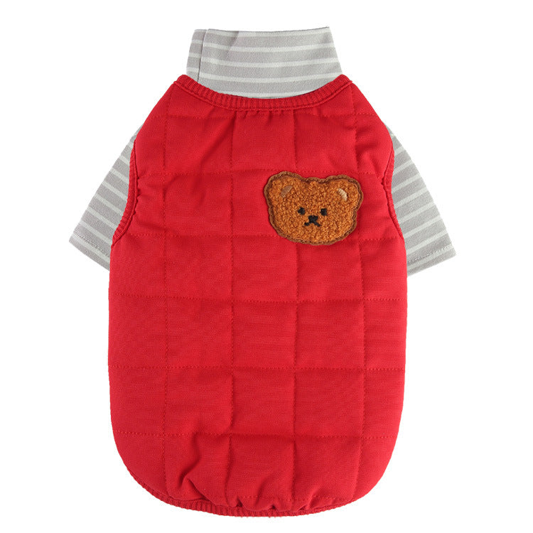 KFX-3161917 Warm Cotton Padded Dog Coat with Hauling Rope for Winter Weather