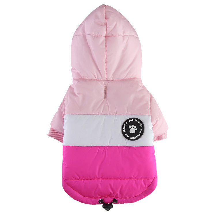 KFX-3161917 Warm Cotton Padded Dog Coat with Hauling Rope for Winter Weather