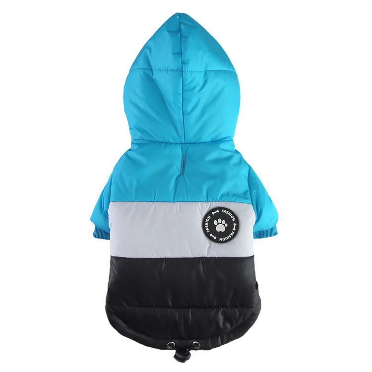KFX-3161917 Warm Cotton Padded Dog Coat with Hauling Rope for Winter Weather