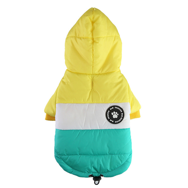 KFX-3161917 Warm Cotton Padded Dog Coat with Hauling Rope for Winter Weather