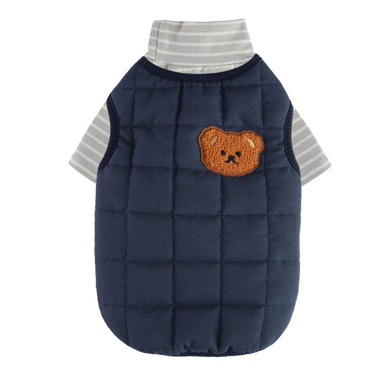 KFX-3161917 Warm Cotton Padded Dog Coat with Hauling Rope for Winter Weather
