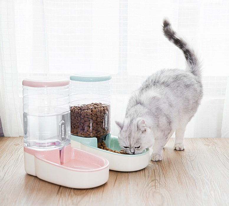 KFX-3162429 Automatic Pet Feeder and Water Fountain for Dogs and Cats - 3.8L Capacity