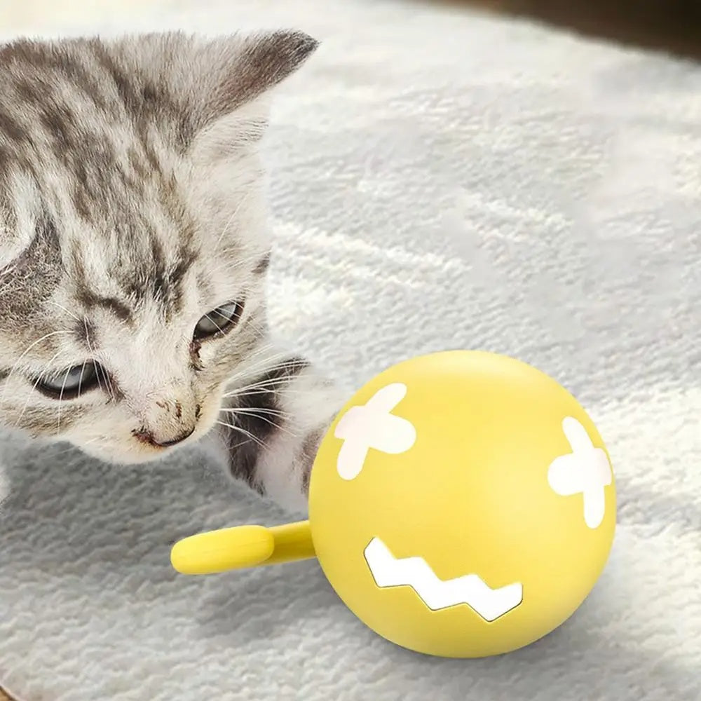 KFX-3163069 Interactive USB Rechargeable Cat Toy Ball with Obstacle Avoidance and Detachable Tail
