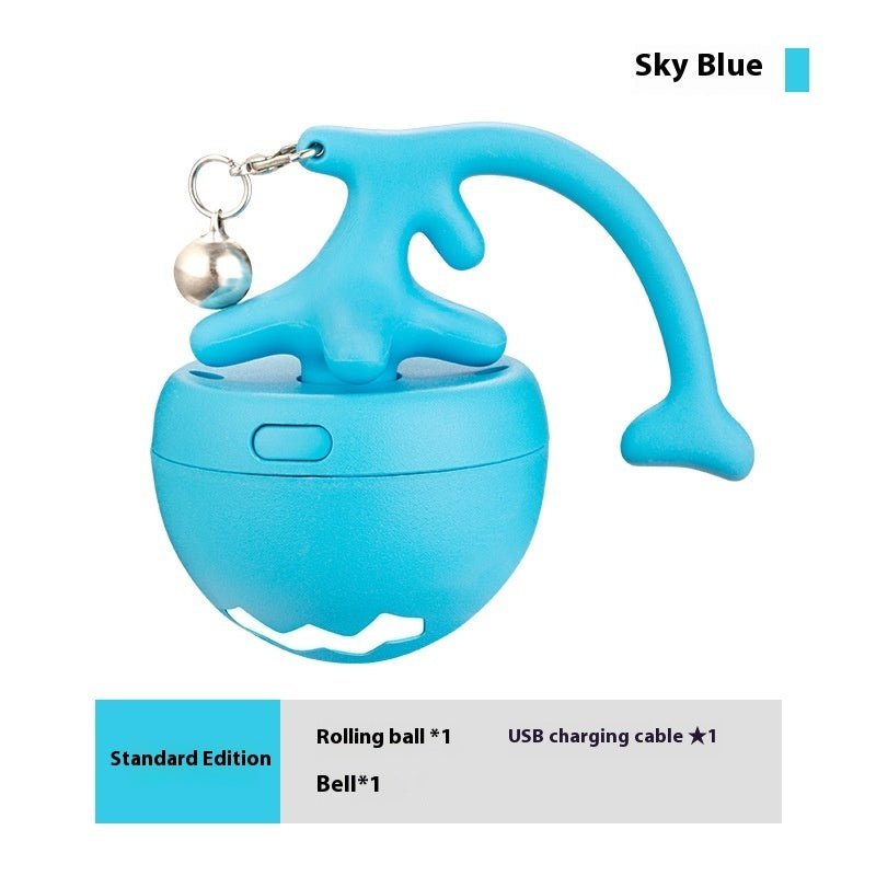 KFX-3163069 Interactive USB Rechargeable Cat Toy Ball with Obstacle Avoidance and Detachable Tail