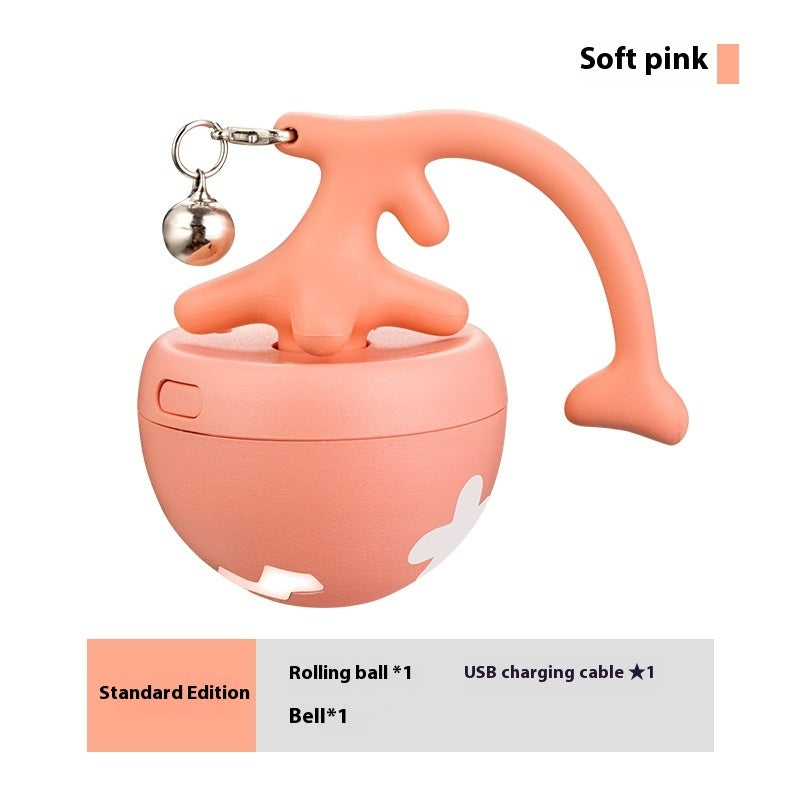 KFX-3163069 Interactive USB Rechargeable Cat Toy Ball with Obstacle Avoidance and Detachable Tail