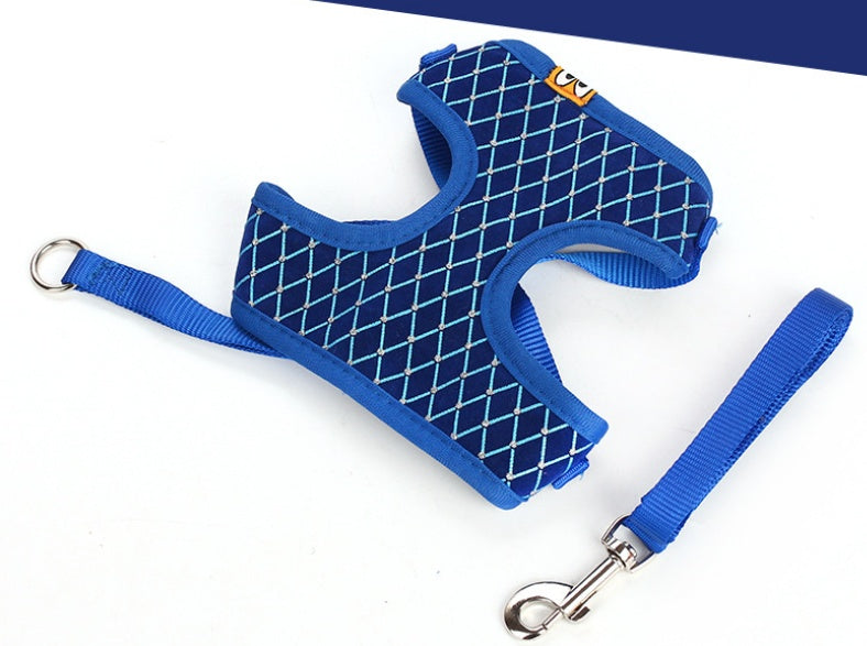 KFX-3163709 Breathable Mesh Dog Leash with Flash Diamond Nylon, Adjustable Size Options