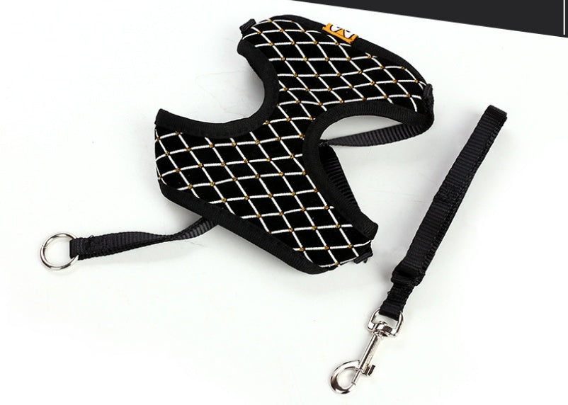 KFX-3163709 Breathable Mesh Dog Leash with Flash Diamond Nylon, Adjustable Size Options