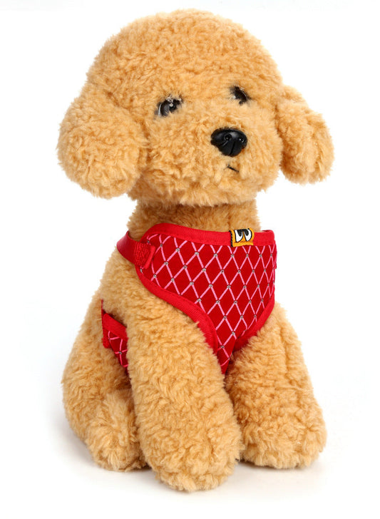 KFX-3163709 Breathable Mesh Dog Leash with Flash Diamond Nylon, Adjustable Size Options