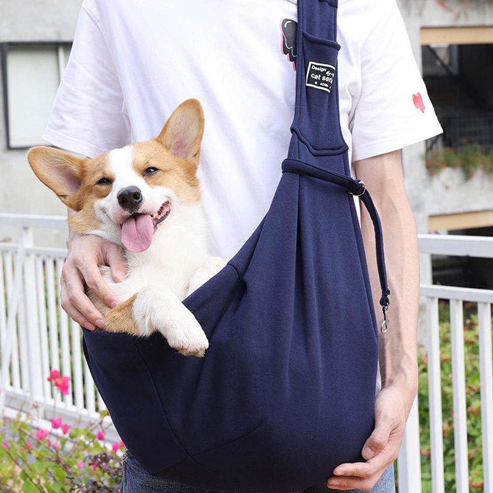 KFX-3164477 Small Pet Travel Sling Carrier for Dogs and Cats - Breathable Design, Ideal for Outdoor Hiking