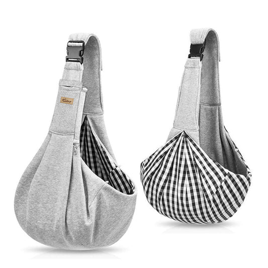 KFX-3164477 Small Pet Travel Sling Carrier for Dogs and Cats - Breathable Design, Ideal for Outdoor Hiking