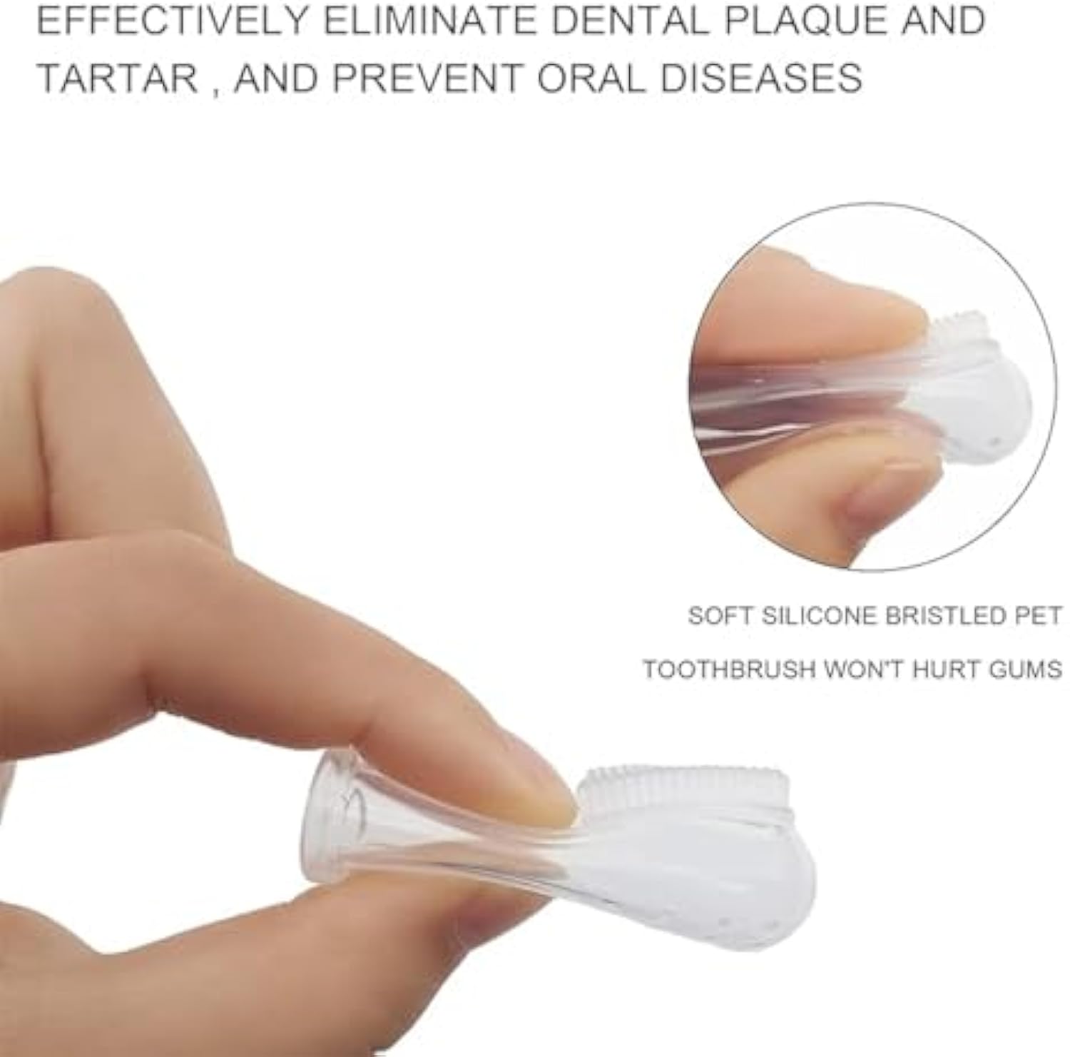 KFX-3165501 Soft Silicone Finger Toothbrush for Pets - Easy Dental Care for Dogs and Cats