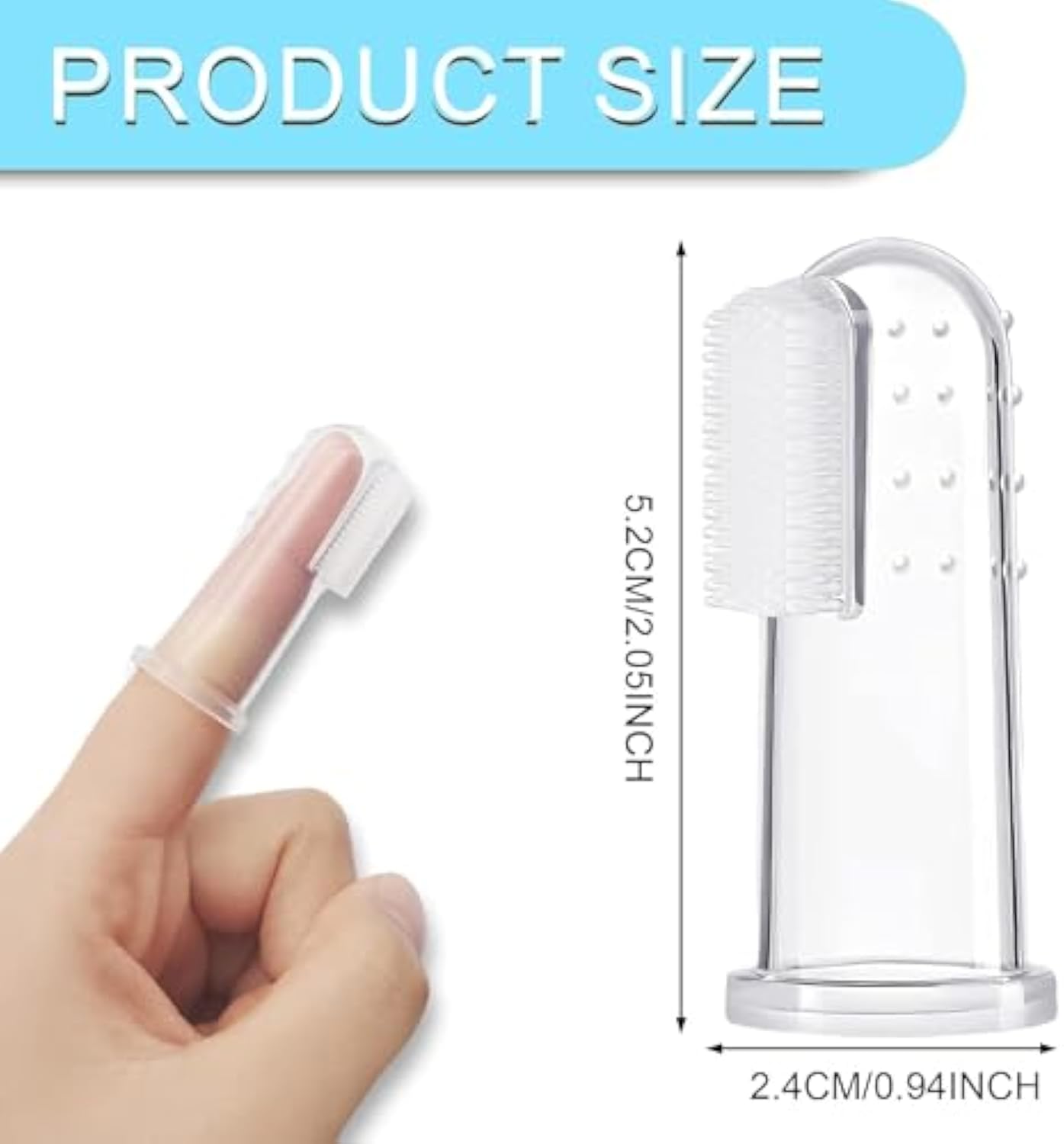 KFX-3165501 Soft Silicone Finger Toothbrush for Pets - Easy Dental Care for Dogs and Cats