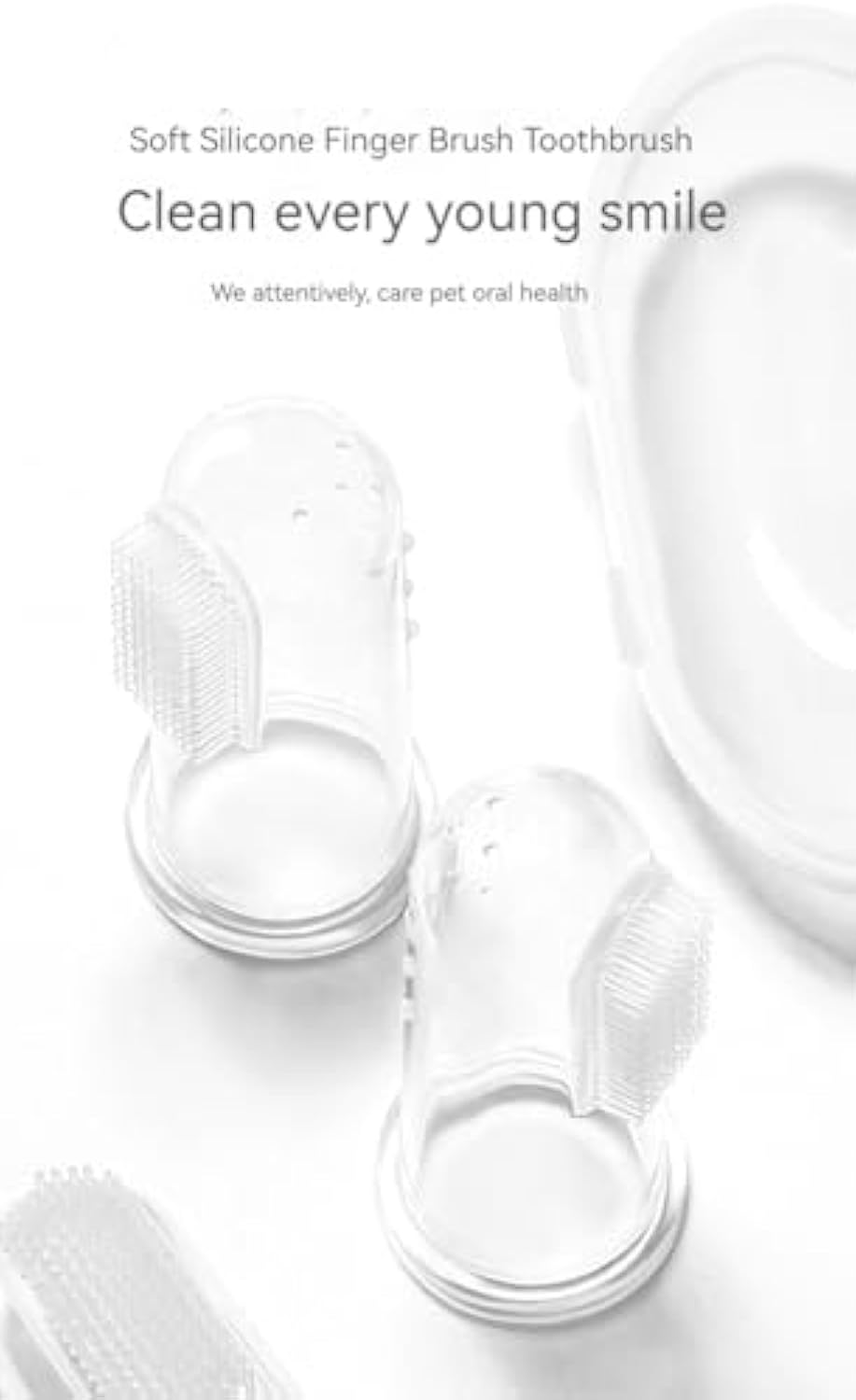 KFX-3165501 Soft Silicone Finger Toothbrush for Pets - Easy Dental Care for Dogs and Cats
