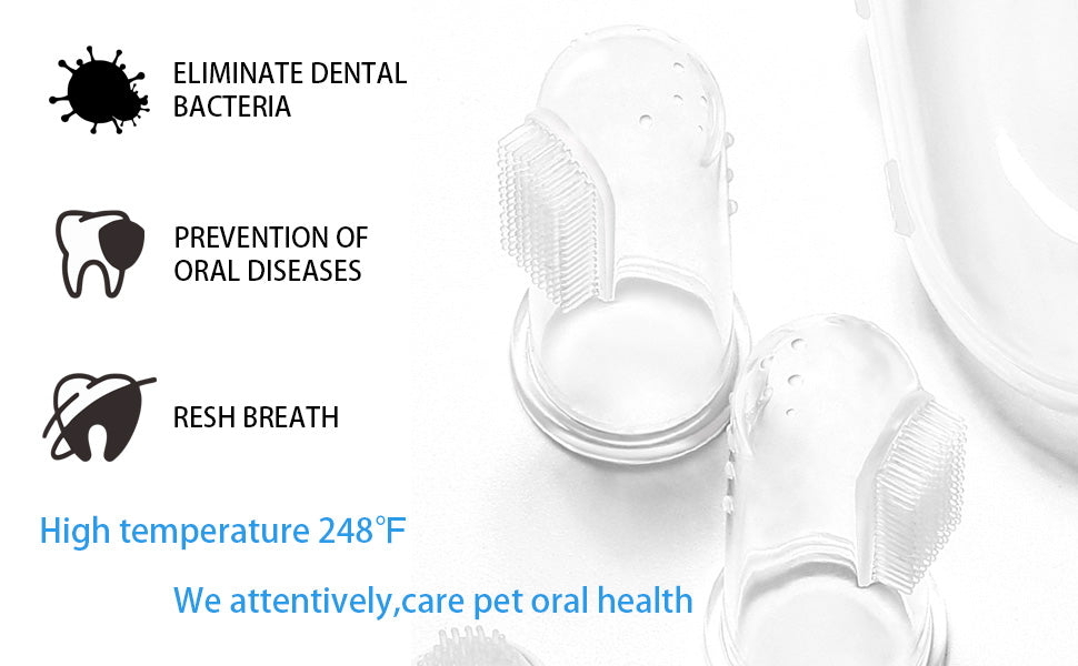 KFX-3165501 Soft Silicone Finger Toothbrush for Pets - Easy Dental Care for Dogs and Cats