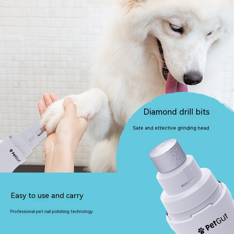 KFX-3166013 Three-in-One Pet Nail Piercing Device - Pet Nail Clippers with Sharpener and Data Cable, White, 14x3cm