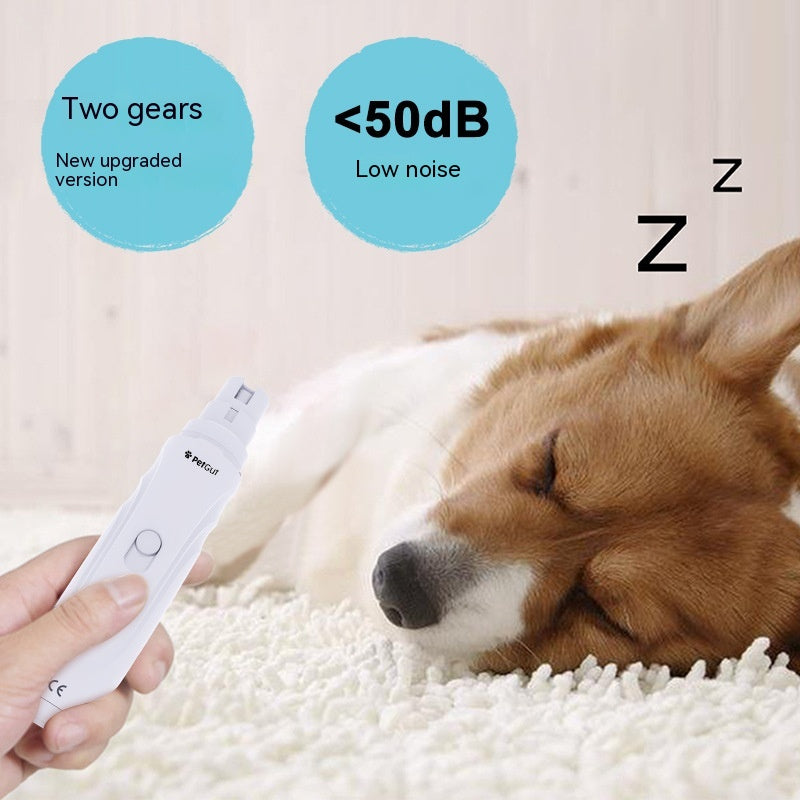 KFX-3166013 Three-in-One Pet Nail Piercing Device - Pet Nail Clippers with Sharpener and Data Cable, White, 14x3cm