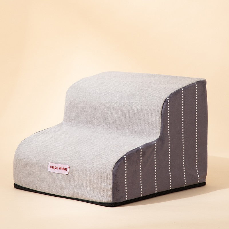 KFX-3166397 Removable Sponge Pet Stairs for Small Dogs - Corduroy and Snow Velvet Design, 40x72x40cm
