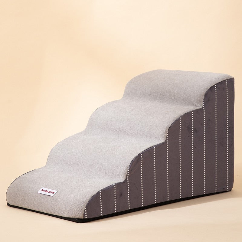 KFX-3166397 Removable Sponge Pet Stairs for Small Dogs - Corduroy and Snow Velvet Design, 40x72x40cm