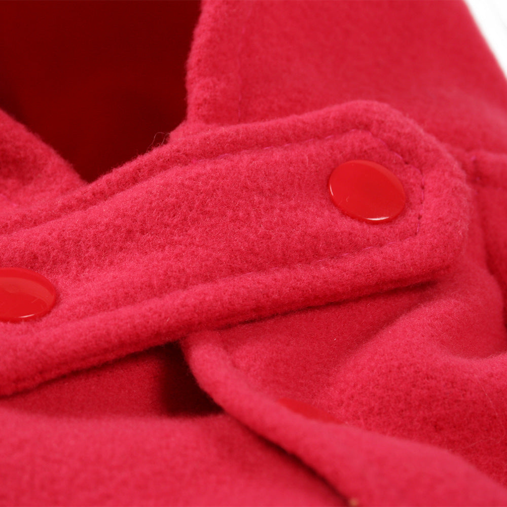 KFX-3170365 Hooded Double-Sided Cotton Trench Coat for Small Dogs - Classic British Style