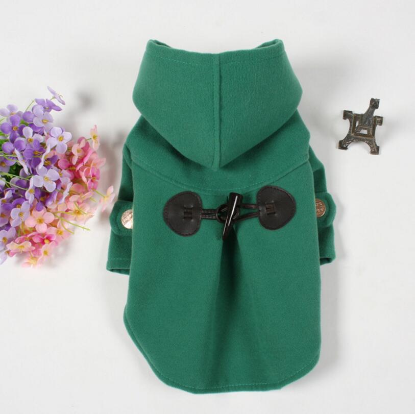KFX-3170365 Hooded Double-Sided Cotton Trench Coat for Small Dogs - Classic British Style