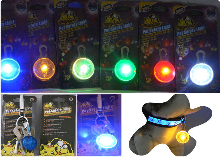 KFX-3170621 LED Clip-On Night Light Pendant for Pet Collars - Flashing Safety Light with 3 Modes, Weather Resistant