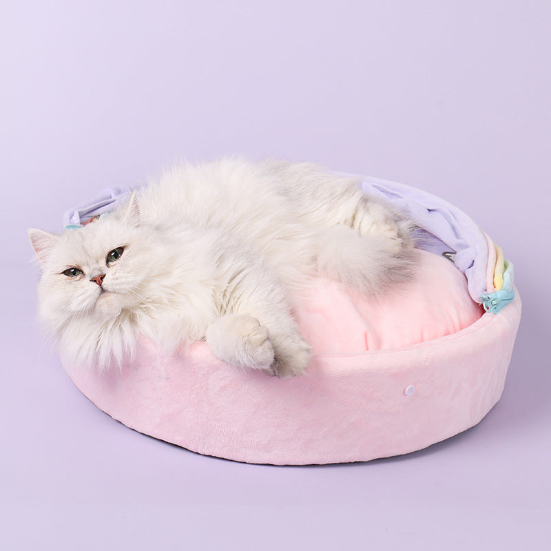 KFX-3172029 Rainbow Dual-Purpose Soft Pet Sleeping Mat for Cats and Dogs